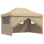 vidaXL Tente de fête 279 x 410 x 315 cm Beige Tissu Oxford