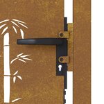 vidaXL Portail de jardin 105x105 cm acier corten design de bambou