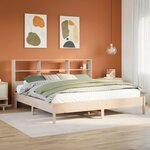 vidaXL Lit bibliothèque sans matelas 200x200 cm bois massif de pin