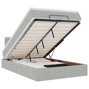 vidaXL Lit ottoman avec matelas et LED gris clair 120x190cm velours