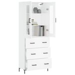 vidaXL Buffet haut Blanc 69 5x34x180 cm Bois d'ingénierie