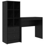 vidaXL Bureau avec rangement 2 Pièces Chêne noir 90 x 40 x 76 cm