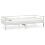 vidaXL Lit de repos avec matelas 90x200 cm Blanc Bois de pin massif