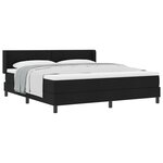 vidaXL Lit à ressorts avec tête de lit Noir 200 x 180 cm tissu