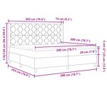 Lit Box Spring vidaXL avec Matelas Noir 200x200 cm en Velours