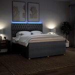 vidaXL Sommier à lattes de lit avec matelas Gris foncé 180x200cm Tissu