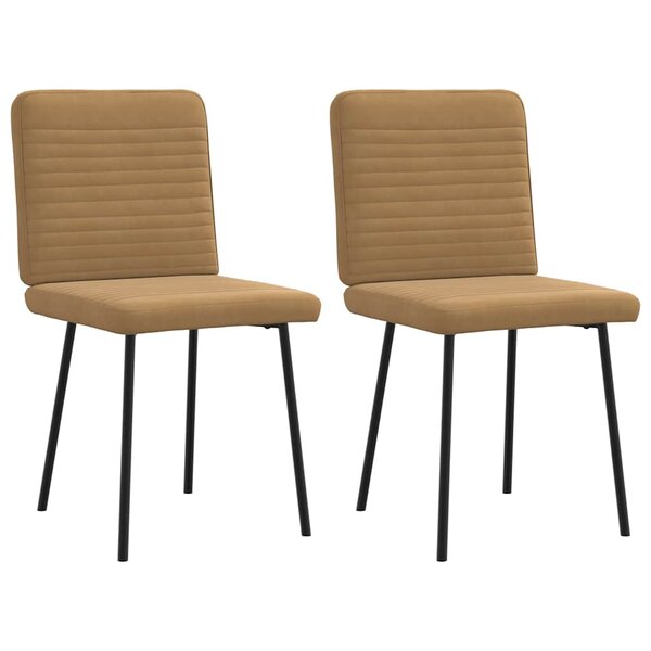 vidaXL Chaises à manger lot de 2 Marron Velours