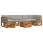 vidaXL Ensemble de canapés d'extérieur 8 Pièces Gris Naturel et Clair