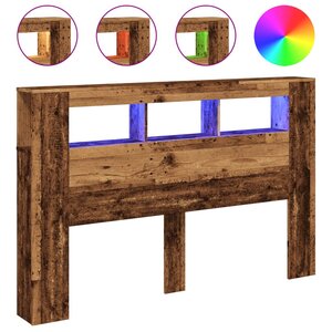 vidaXL Tête de lit à LED vieux bois 160x18 5x103 5cm bois d'ingénierie