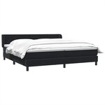 vidaXL Sommier à lattes de lit avec matelas noir 180x220 cm velours