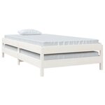 vidaXL Lit empilable Blanc 100x200 cm Bois de pin massif