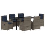 vidaXL Ensemble de mobilier de jardin 7 pièces en rattan poly gris