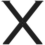 vidaXL Pieds de table à manger en forme de X  3 pièces  noir  70 x (72-73) cm  acier