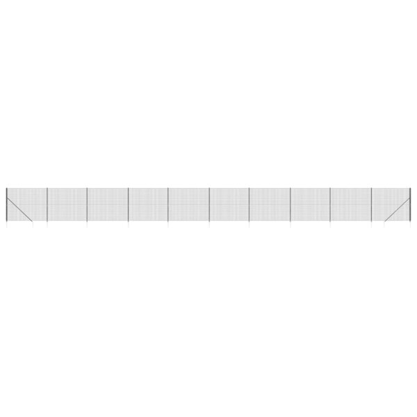 vidaXL Clôture en treillis métallique et ancrage anthracite 2x25 m