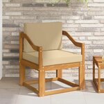 vidaXL Canapé d’extérieur Bois d'acacia massif et polyester Naturel