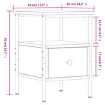 vidaXL Tables de chevet 2 Pièces chêne sonoma 34x36x50 cm bois ingénierie