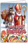 Carte Vive Saint Nicolas Bonne fête avec Enveloppe