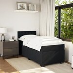 vidaXL Sommier à lattes de lit avec matelas noir simple velours