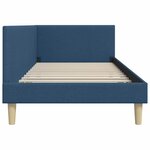 vidaXL Cadre de lit d'angle Bleu 90 cm x 190 cm Tissu et Contreplaqué