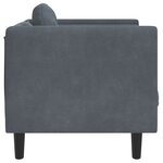 vidaXL Fauteuil avec coussin gris foncé velours