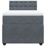 vidaXL Sommier à lattes de lit avec matelas Gris foncé 100x200 cm