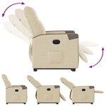 vidaXL Fauteuil inclinable électrique crème tissu