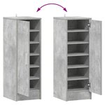 vidaXL Armoire à chaussures Gris béton 32x35x92 cm Bois d’ingénierie