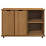 vidaXL Cabinet roulant avec roue Marron miel 100 x 39 x 65 5 cm