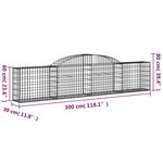 vidaXL Paniers à gabions arqués 6 Pièces 300x30x60/80 cm Fer galvanisé