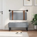 vidaXL Tête de lit suspendue Avec lumière LED Gris clair PU antique