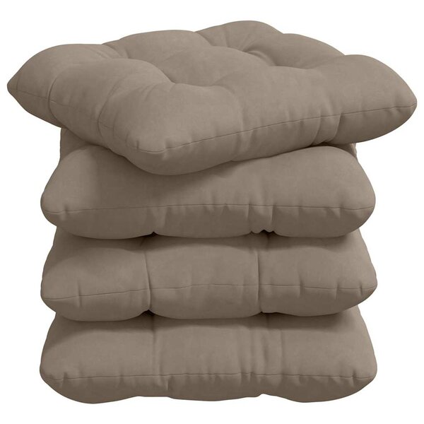 vidaXL Coussins de siège 4 pc Tissu en microfibre Taupe 40 x 40 cm