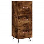 vidaXL Buffet haut Chêne fumé 34 5x34x180 cm Bois d'ingénierie