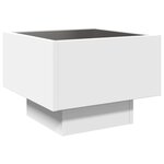 vidaXL Table de chevet avec LED infini blanc 40x40x30 cm