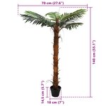 vidaXL Arbre Cocuspalm artificiel Vert 70 x 18 x 140 cm