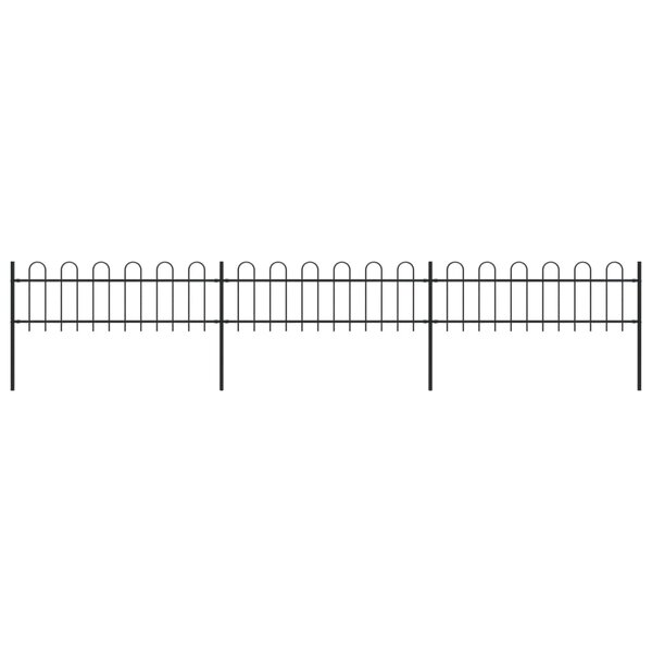 vidaXL Clôture de jardin avec dessus en cerceau Acier 5 1 x 0 6 m Noir
