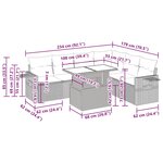 vidaXL Salon de jardin 7 Pièces avec coussins noir résine tressée