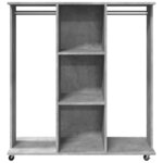 vidaXL Garde-robe avec roues gris béton 102x38x110cm bois d'ingénierie