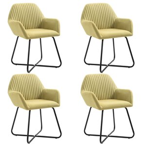 vidaXL Chaises à manger lot de 4 vert tissu