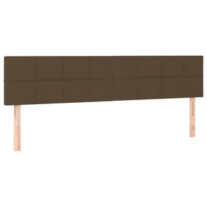 vidaXL Têtes de lit 2 Pièces Marron Foncé 100x5x78/88 cm Tissu