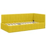 vidaXL Cadre de lit d'angle avec matelas Jaune 100 x 200 cm Velours