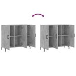 vidaXL Buffet gris béton 90x34x80 cm bois d'ingénierie