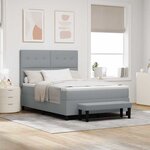 vidaXL Lit à ressorts avec tête de lit Gris clair 140 x 200 cm tissu