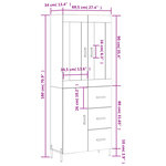 vidaXL Buffet haut Chêne marron 69 5x34x180 cm Bois d'ingénierie