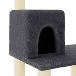 vidaXL Arbre à chat avec griffoirs en sisal gris foncé 118 5 cm