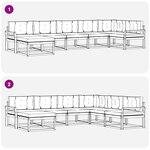 vidaXL Ensemble de canapés d'extérieur 7 pc Gris Naturel et Clair