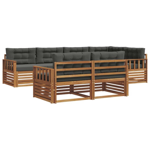 vidaXL Ensemble de canapés d'extérieur 7 pc Naturel et Anthracite