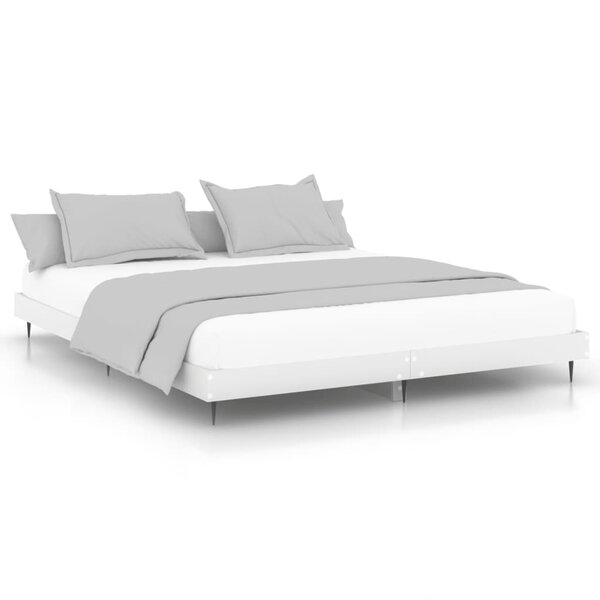 vidaXL Cadre de lit blanc 160x200 cm bois d'ingénierie