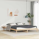 vidaXL Cadre de lit avec tables de chevet Naturel 180 x 220 cm