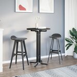 vidaXL Table de bar noir Ø70x110 cm bois d'ingénierie et acier