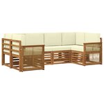 vidaXL Ensemble de canapés d'extérieur 5 pc Naturel et Crème